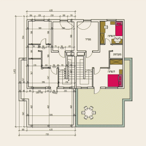 תוכנית שיפוץ לבית דירות בקיבוץ – חלופה 3 קומה א'